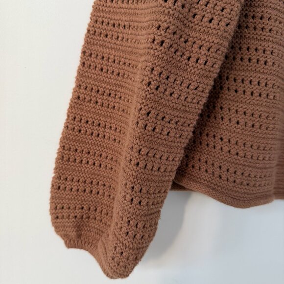 GAP Textured Button-Front Cardigan. Haystack Brown. Size M - Picture 5 of 5